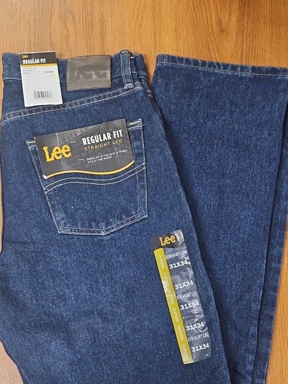 Lee Men's Straight Leg Jeans in Dark Blue Denim 31X34
